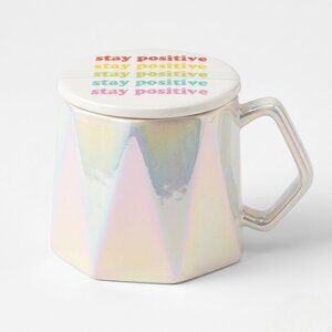 💐 Claire's Stay Positive Iridescent Mug & Coaster Set | OS 🌈✨